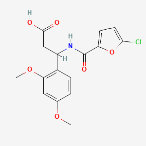 3-[(5-Chlorofuran-2-carbonyl)amino]-3-(2,4-dimethoxyphenyl)propanoic acid