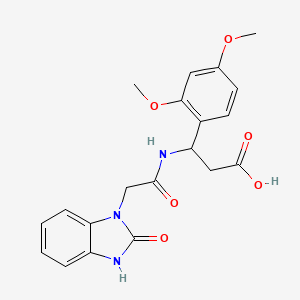 3-(2,4-dimethoxyphenyl)-3-[[2-(2-oxo-3H-benzimidazol-1-yl)acetyl]amino]propanoic acid