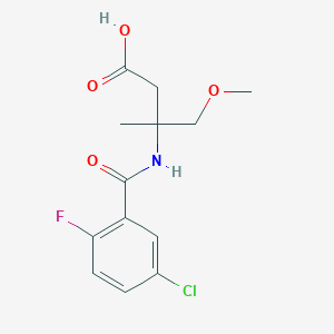 3-[(5-Chloro-2-fluorobenzoyl)amino]-4-methoxy-3-methylbutanoic acid