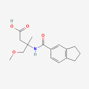 3-(2,3-dihydro-1H-indene-5-carbonylamino)-4-methoxy-3-methylbutanoic acid