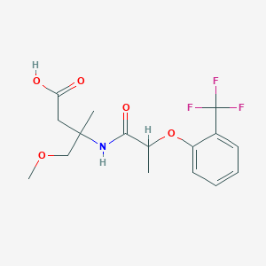 4-Methoxy-3-methyl-3-[2-[2-(trifluoromethyl)phenoxy]propanoylamino]butanoic acid