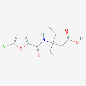 3-[(5-Chlorofuran-2-carbonyl)amino]-3-ethylpentanoic acid