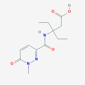 3-Ethyl-3-[(1-methyl-6-oxopyridazine-3-carbonyl)amino]pentanoic acid