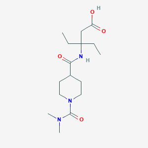 3-[[1-(Dimethylcarbamoyl)piperidine-4-carbonyl]amino]-3-ethylpentanoic acid