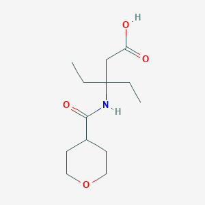 3-Ethyl-3-(oxane-4-carbonylamino)pentanoic acid