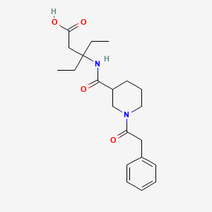 3-Ethyl-3-[[1-(2-phenylacetyl)piperidine-3-carbonyl]amino]pentanoic acid