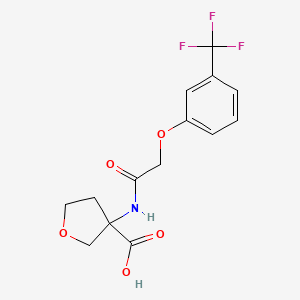 3-[[2-[3-(Trifluoromethyl)phenoxy]acetyl]amino]oxolane-3-carboxylic acid