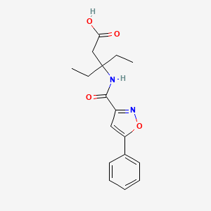 3-Ethyl-3-[(5-phenyl-1,2-oxazole-3-carbonyl)amino]pentanoic acid