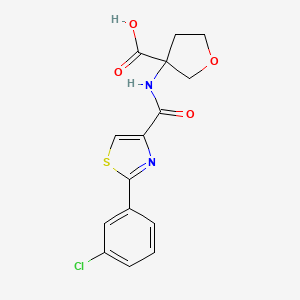 3-[[2-(3-Chlorophenyl)-1,3-thiazole-4-carbonyl]amino]oxolane-3-carboxylic acid