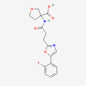 3-[3-[5-(2-Fluorophenyl)-1,3-oxazol-2-yl]propanoylamino]oxolane-3-carboxylic acid