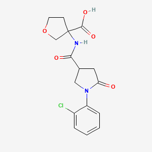 molecular formula C16H17ClN2O5 B6663805 3-[[1-(2-Chlorophenyl)-5-oxopyrrolidine-3-carbonyl]amino]oxolane-3-carboxylic acid 