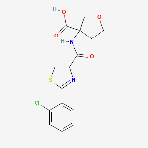 3-[[2-(2-Chlorophenyl)-1,3-thiazole-4-carbonyl]amino]oxolane-3-carboxylic acid