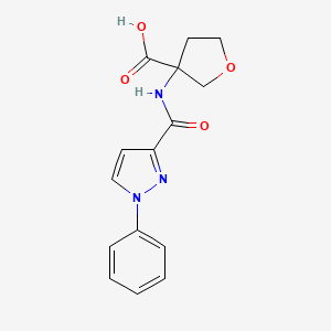 3-[(1-Phenylpyrazole-3-carbonyl)amino]oxolane-3-carboxylic acid