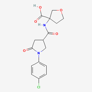 3-[[1-(4-Chlorophenyl)-5-oxopyrrolidine-3-carbonyl]amino]oxolane-3-carboxylic acid