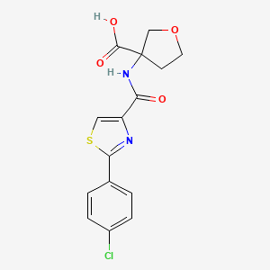 3-[[2-(4-Chlorophenyl)-1,3-thiazole-4-carbonyl]amino]oxolane-3-carboxylic acid