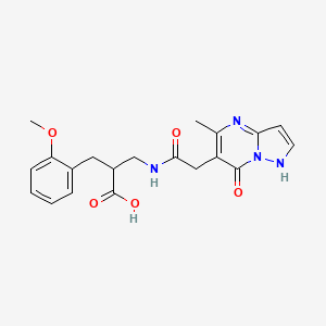 2-[(2-methoxyphenyl)methyl]-3-[[2-(5-methyl-7-oxo-1H-pyrazolo[1,5-a]pyrimidin-6-yl)acetyl]amino]propanoic acid