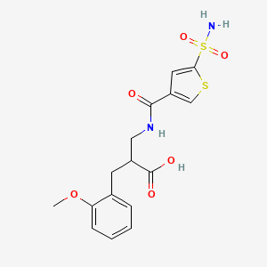 2-[(2-Methoxyphenyl)methyl]-3-[(5-sulfamoylthiophene-3-carbonyl)amino]propanoic acid