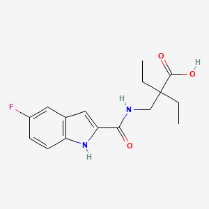 2-ethyl-2-[[(5-fluoro-1H-indole-2-carbonyl)amino]methyl]butanoic acid