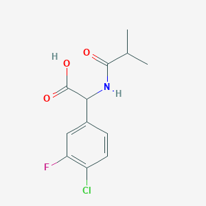 2-(4-Chloro-3-fluorophenyl)-2-(2-methylpropanoylamino)acetic acid