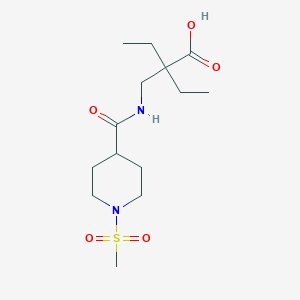 2-Ethyl-2-[[(1-methylsulfonylpiperidine-4-carbonyl)amino]methyl]butanoic acid