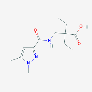 2-[[(1,5-Dimethylpyrazole-3-carbonyl)amino]methyl]-2-ethylbutanoic acid