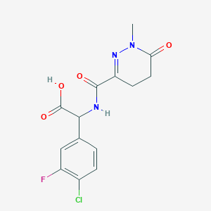 2-(4-Chloro-3-fluorophenyl)-2-[(1-methyl-6-oxo-4,5-dihydropyridazine-3-carbonyl)amino]acetic acid