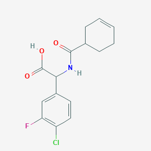 2-(4-Chloro-3-fluorophenyl)-2-(cyclohex-3-ene-1-carbonylamino)acetic acid