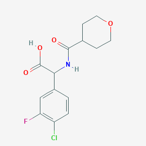 2-(4-Chloro-3-fluorophenyl)-2-(oxane-4-carbonylamino)acetic acid