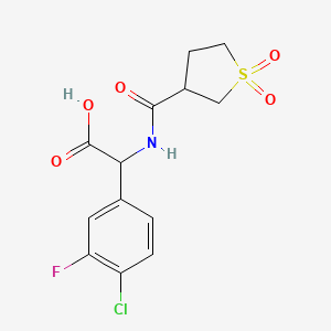 2-(4-Chloro-3-fluorophenyl)-2-[(1,1-dioxothiolane-3-carbonyl)amino]acetic acid