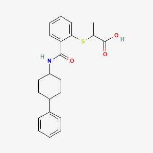 2-[2-[(4-Phenylcyclohexyl)carbamoyl]phenyl]sulfanylpropanoic acid