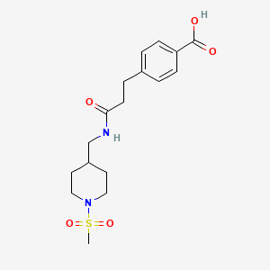 4-[3-[(1-Methylsulfonylpiperidin-4-yl)methylamino]-3-oxopropyl]benzoic acid