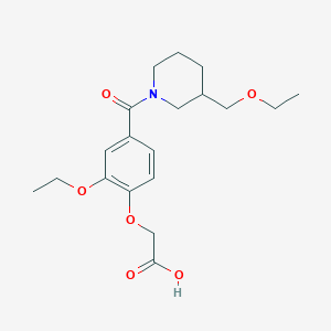 2-[2-Ethoxy-4-[3-(ethoxymethyl)piperidine-1-carbonyl]phenoxy]acetic acid