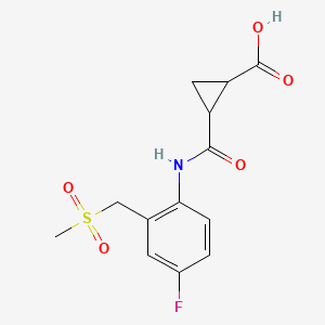 2-[[4-Fluoro-2-(methylsulfonylmethyl)phenyl]carbamoyl]cyclopropane-1-carboxylic acid