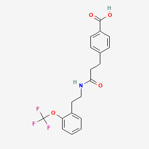 4-[3-Oxo-3-[2-[2-(trifluoromethoxy)phenyl]ethylamino]propyl]benzoic acid