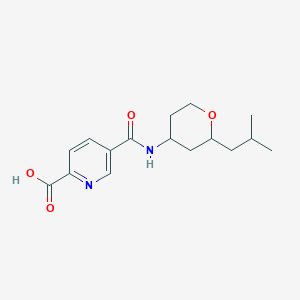 molecular formula C16H22N2O4 B6664117 5-[[2-(2-Methylpropyl)oxan-4-yl]carbamoyl]pyridine-2-carboxylic acid 