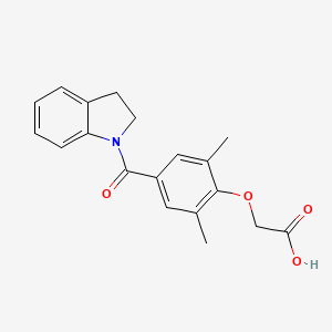 molecular formula C19H19NO4 B6664137 2-[4-(2,3-Dihydroindole-1-carbonyl)-2,6-dimethylphenoxy]acetic acid 