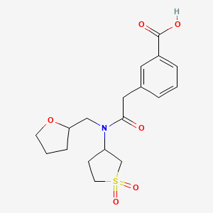 3-[2-[(1,1-Dioxothiolan-3-yl)-(oxolan-2-ylmethyl)amino]-2-oxoethyl]benzoic acid