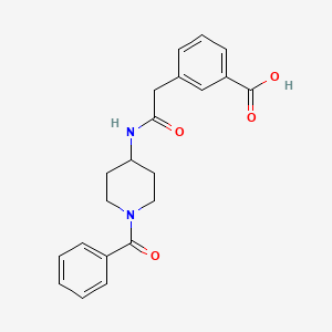 3-[2-[(1-Benzoylpiperidin-4-yl)amino]-2-oxoethyl]benzoic acid