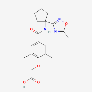 2-[2,6-Dimethyl-4-[[1-(5-methyl-1,2,4-oxadiazol-3-yl)cyclopentyl]carbamoyl]phenoxy]acetic acid