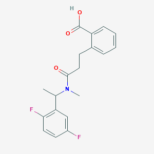 2-[3-[1-(2,5-Difluorophenyl)ethyl-methylamino]-3-oxopropyl]benzoic acid