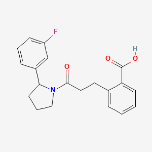 2-[3-[2-(3-Fluorophenyl)pyrrolidin-1-yl]-3-oxopropyl]benzoic acid