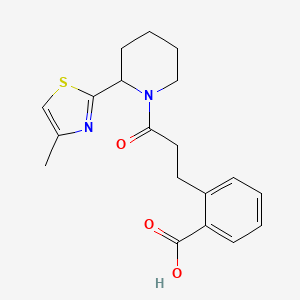 2-[3-[2-(4-Methyl-1,3-thiazol-2-yl)piperidin-1-yl]-3-oxopropyl]benzoic acid