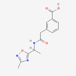 3-[2-[1-(3-Methyl-1,2,4-oxadiazol-5-yl)ethylamino]-2-oxoethyl]benzoic acid