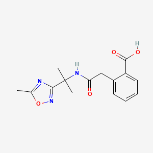 2-[2-[2-(5-Methyl-1,2,4-oxadiazol-3-yl)propan-2-ylamino]-2-oxoethyl]benzoic acid