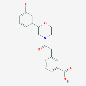 3-[2-[2-(3-Fluorophenyl)morpholin-4-yl]-2-oxoethyl]benzoic acid