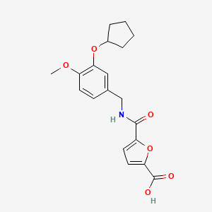 molecular formula C19H21NO6 B6664391 5-[(3-Cyclopentyloxy-4-methoxyphenyl)methylcarbamoyl]furan-2-carboxylic acid 