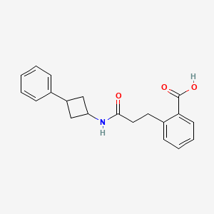 molecular formula C20H21NO3 B6664395 2-[3-Oxo-3-[(3-phenylcyclobutyl)amino]propyl]benzoic acid 