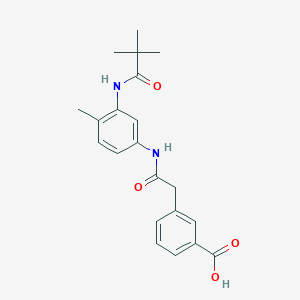 3-[2-[3-(2,2-Dimethylpropanoylamino)-4-methylanilino]-2-oxoethyl]benzoic acid