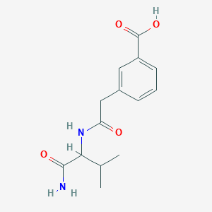 3-[2-[(1-Amino-3-methyl-1-oxobutan-2-yl)amino]-2-oxoethyl]benzoic acid