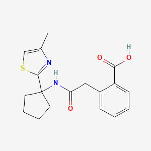 2-[2-[[1-(4-Methyl-1,3-thiazol-2-yl)cyclopentyl]amino]-2-oxoethyl]benzoic acid